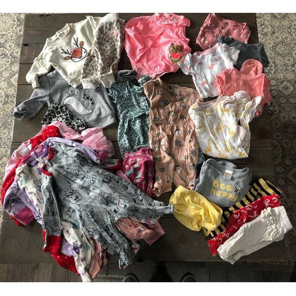 25 piece baby girls Old Navy Wonder Nation Cloud Island Carters size 0-3 months - Picture 1 of 11